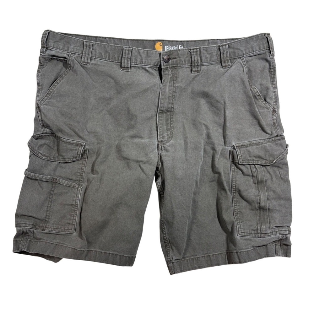 Carhartt Mens Relaxed Fit Cargo Shorts Gray Canvas Work Utility Size 44